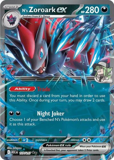 Mega Evolution Ascended Heroes - 137/217 N's Zoroark ex Double Rare