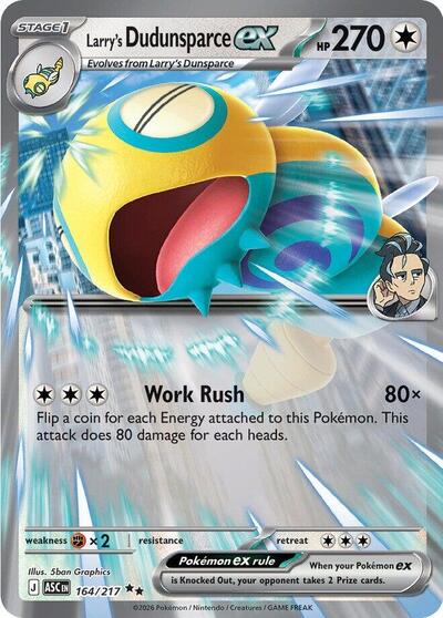 Mega Evolution Ascended Heroes - 164/217 Larry's Dudunsparce ex Double Rare