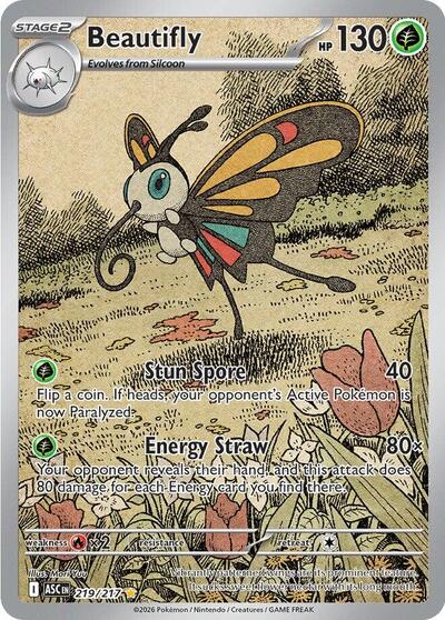 Mega Evolution Ascended Heroes - 219/217 Beautifly Illustration Rare