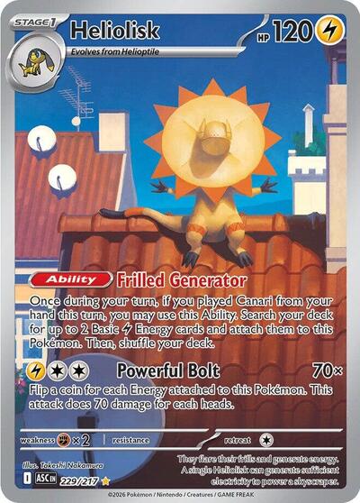 Mega Evolution Ascended Heroes - 229/217 Heliolisk Illustration Rare