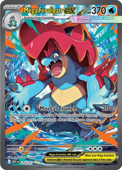 Mega Evolution Ascended Heroes - 274/217 Mega Feraligatr ex Special Illustration Rare