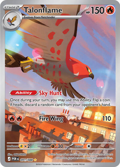 Mega Evolution Perfect Order - 091/088 Talonflame - 091/088 Illustration Rare