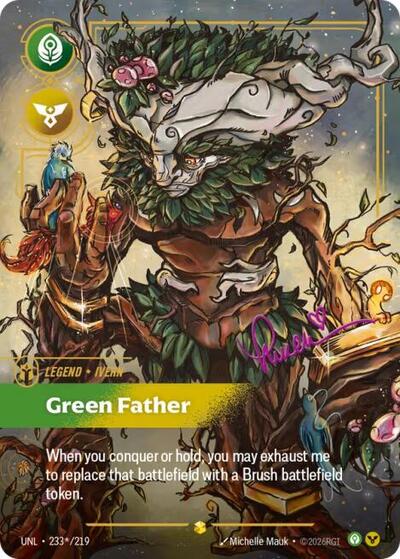 Riftbound- Unleashed - Ivern - Green Father (Signature) 233*/219 Showcase