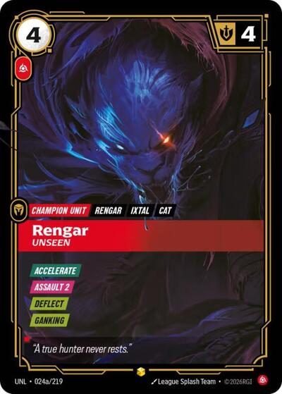 Riftbound- Unleashed - Rengar - Unseen (Alternate Art) 024a/219 Showcase