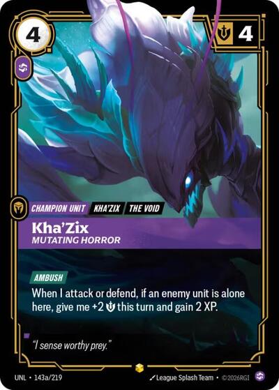 Riftbound- Unleashed - Kha'Zix - Mutating Horror (Alternate Art) 143a/219 Showcase