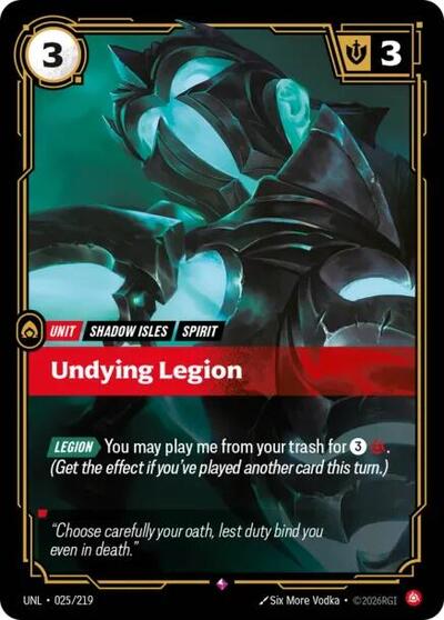 Riftbound- Unleashed - Undying Legion 025/219 Rare
