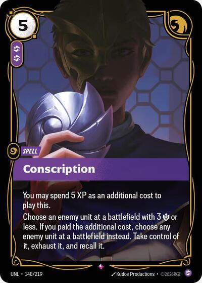 Riftbound- Unleashed - Conscription 140/219 Rare