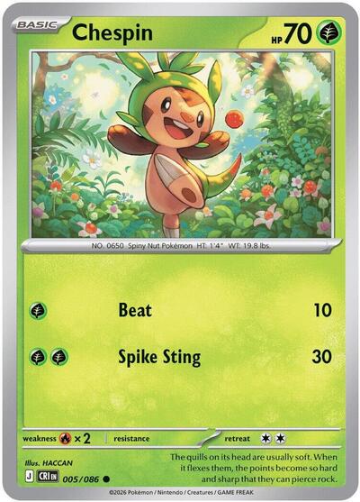 Mega Evolution Chaos Rising - 005/086 Chespin Common