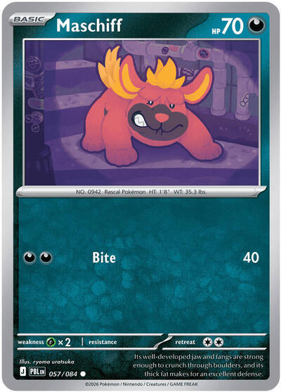 Mega Evolution Pitch Black - 057/084 Maschiff Common