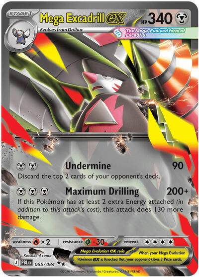 Mega Evolution Pitch Black - 065/084 Mega Excadrill ex Double Rare