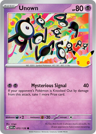 30th Celebration - 072/128 Unown Common