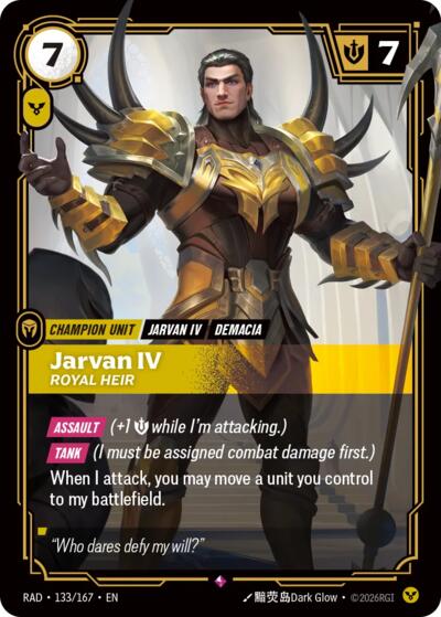 Radiance - 133/167 Jarvan IV, Royal Heir Rare