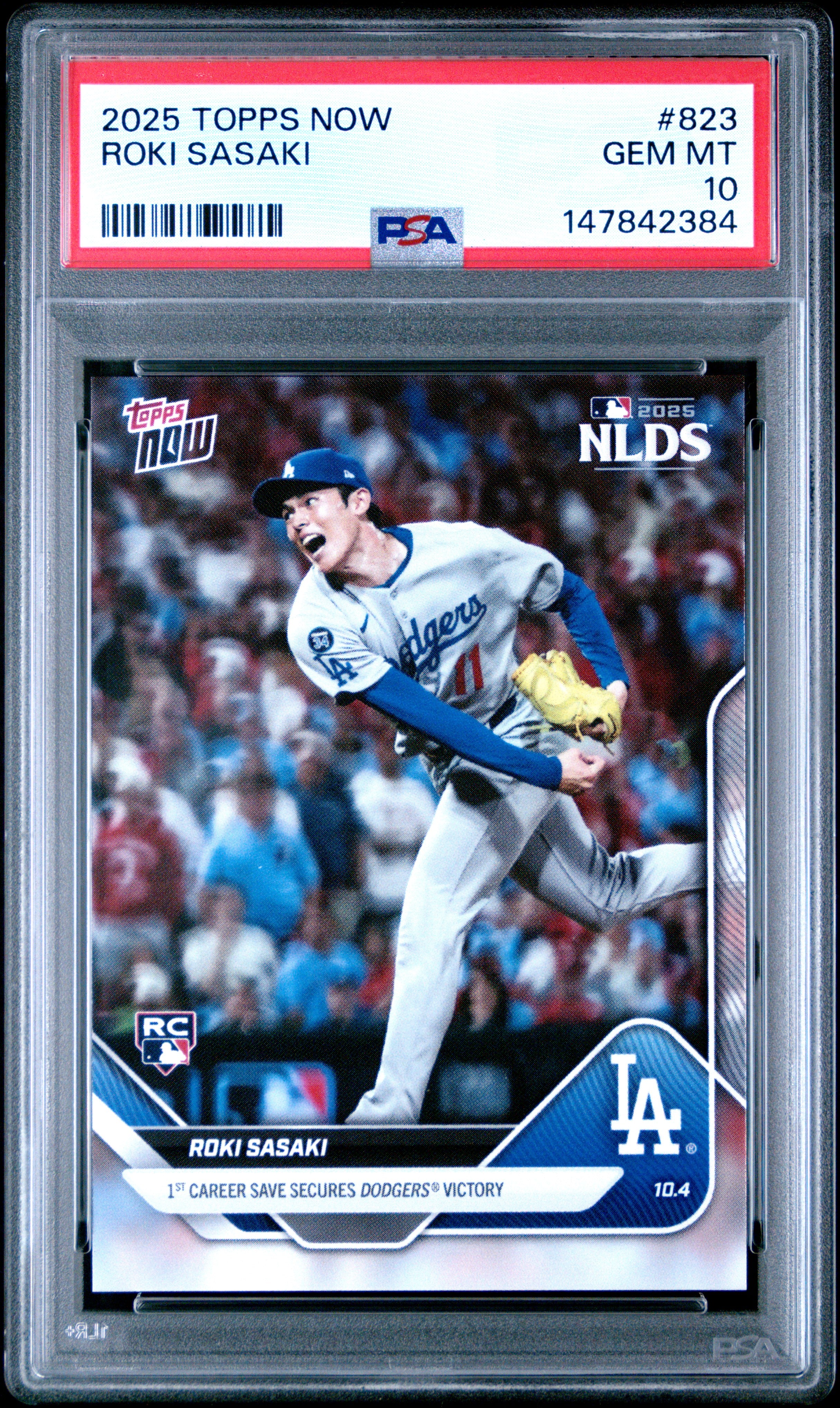 2025 Topps Roki Sasaki 823 Topps Now PSA 10