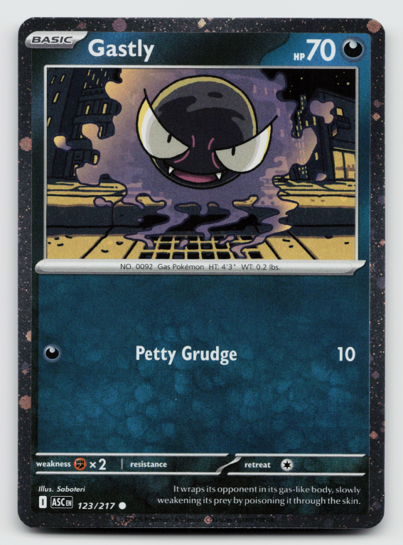 Mega Evolution Ascended Heroes - 123/217 Gastly Common (Cosmos Holofoil Promo)