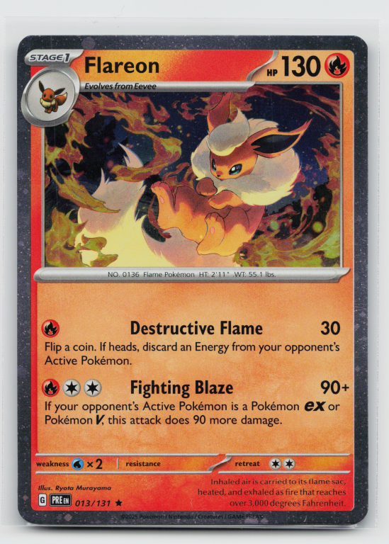 Scarlet & Violet Prismatic Evolutions - 013/131 Flareon Rare (Cosmos Holofoil Promo)
