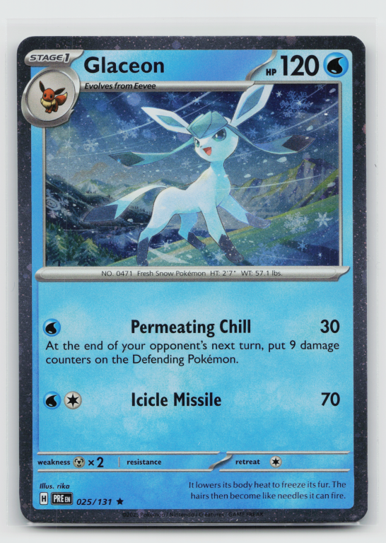 Scarlet & Violet Prismatic Evolutions - 025/131 Glaceon Rare (Cosmos Holofoil Promo)