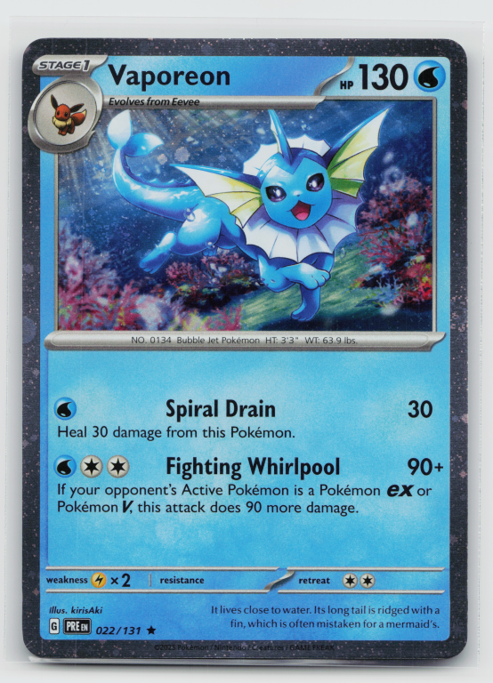 Scarlet & Violet Prismatic Evolutions - 022/131 Vaporeon Rare (Cosmos Holofoil Promo)