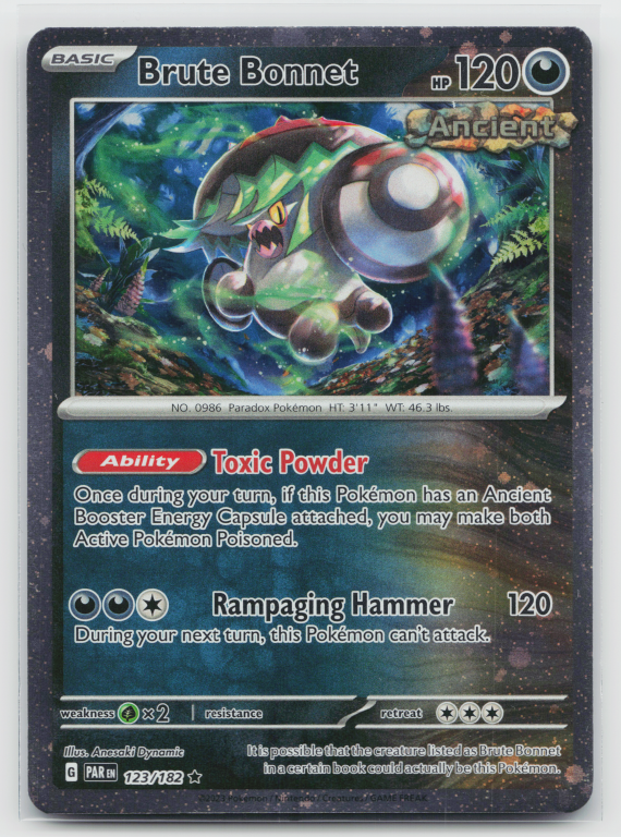 Scarlet & Violet Paradox Rift - 123/182 Brute Bonnet Rare (Cosmos Holofoil Promo)
