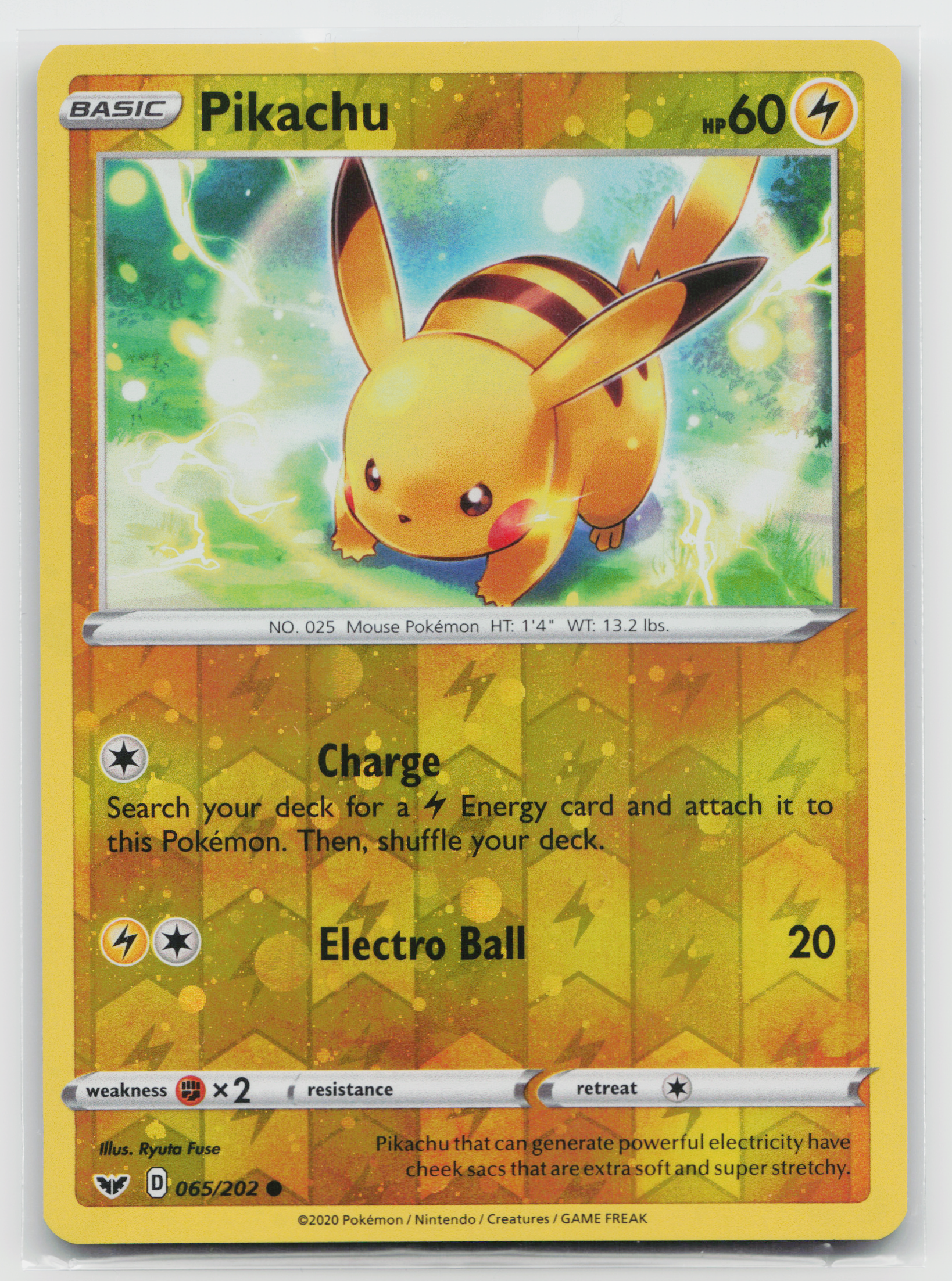 Sword & Shield - 065/202 Pikachu Common (Cosmo Reverse Holofoil Promo)