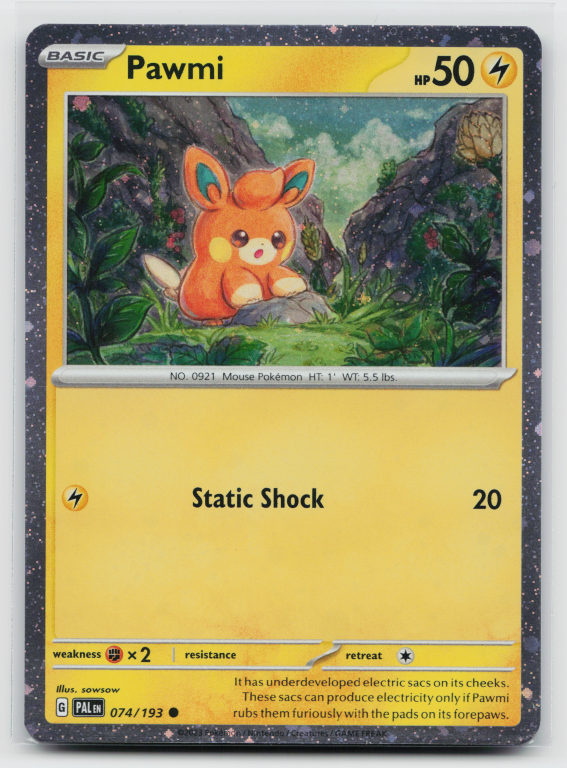 Scarlet & Violet Paldea Evolved - 074/193 Pawmi Common (Cosmos Holofoil Promo)