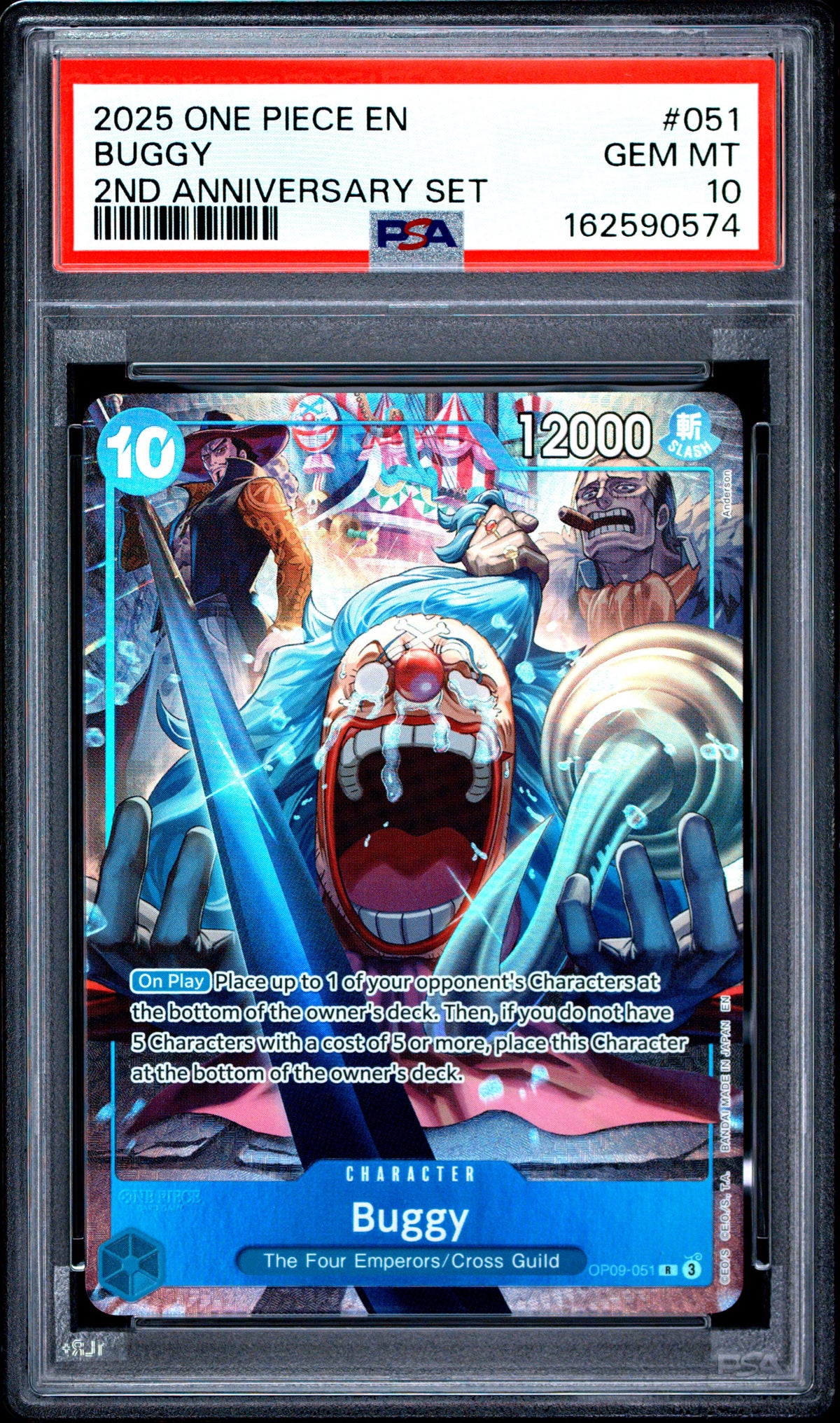 2025 One Piece Buggy 051 One Piece English 2nd Anniversary PSA 10