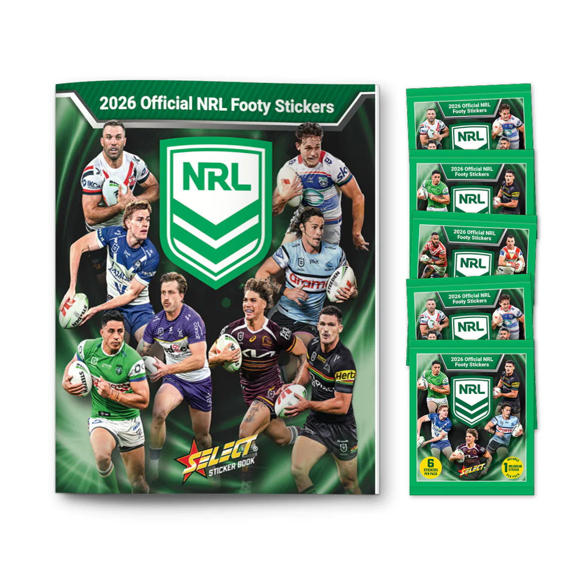 2026 Official NRL Footy Stickers Box (50 Packs)