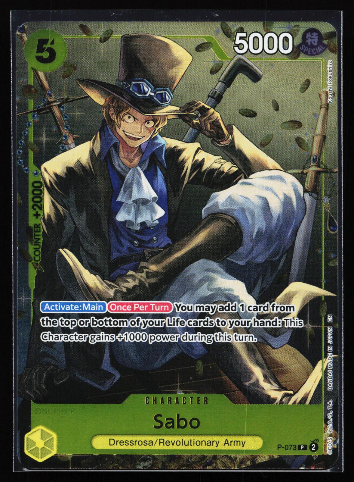 One Piece Promotion Cards P-073 Sabo (Tin Pack Set Vol. 2) Promo