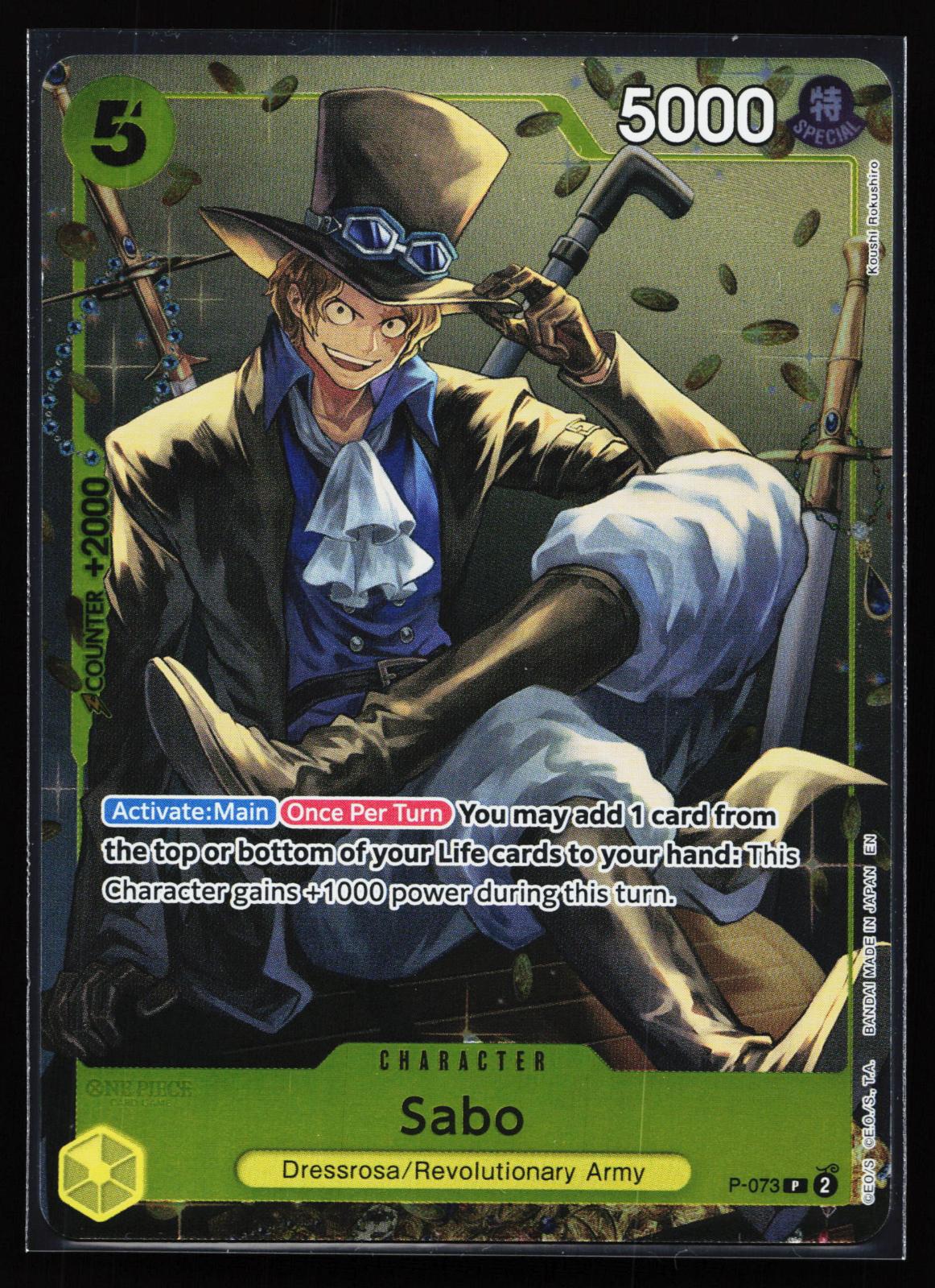 One Piece Promotion Cards P-073 Sabo (Tin Pack Set Vol. 2) Promo