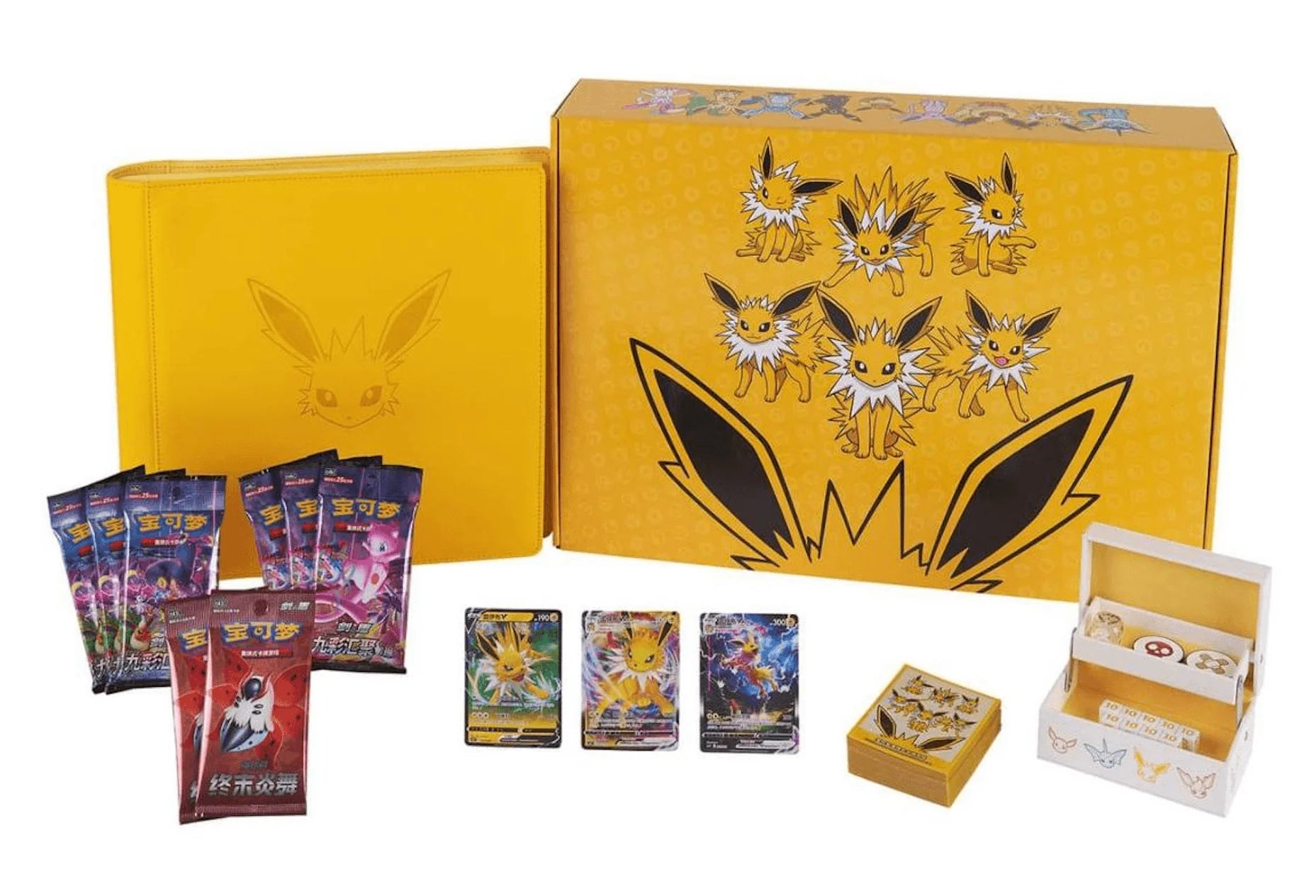 eeveelutions booster box POKEMON EEVEE EVOLUTION FLAREON PREMIUM GIFT EEVEELUTION CAJA CHIN SUNNY COLLECTIBLES S.L Thats rightin this collection Pokemon TCG Eeveelution Gift Box