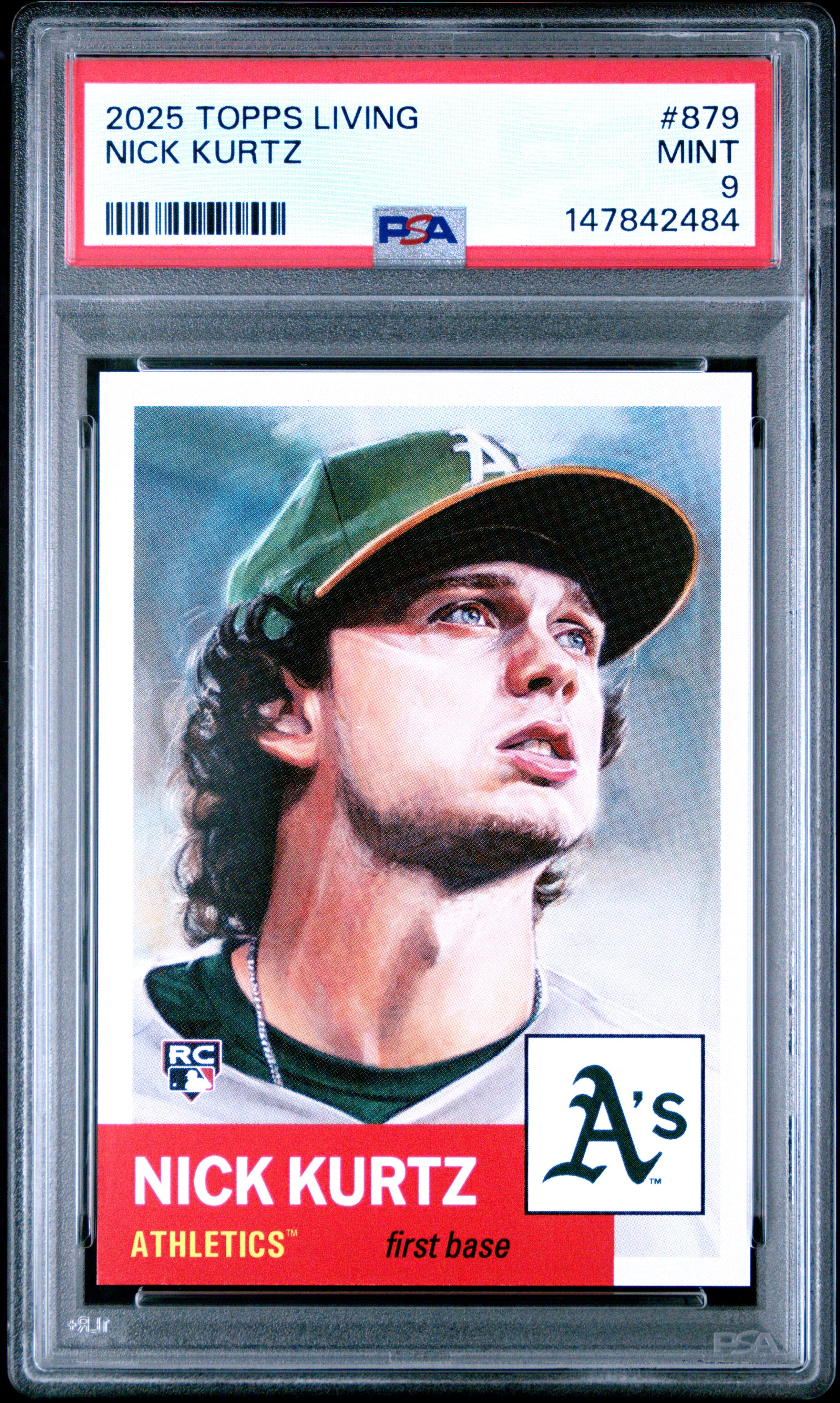 2025 Topps Nick Kurtz 879 Topps Living PSA 9