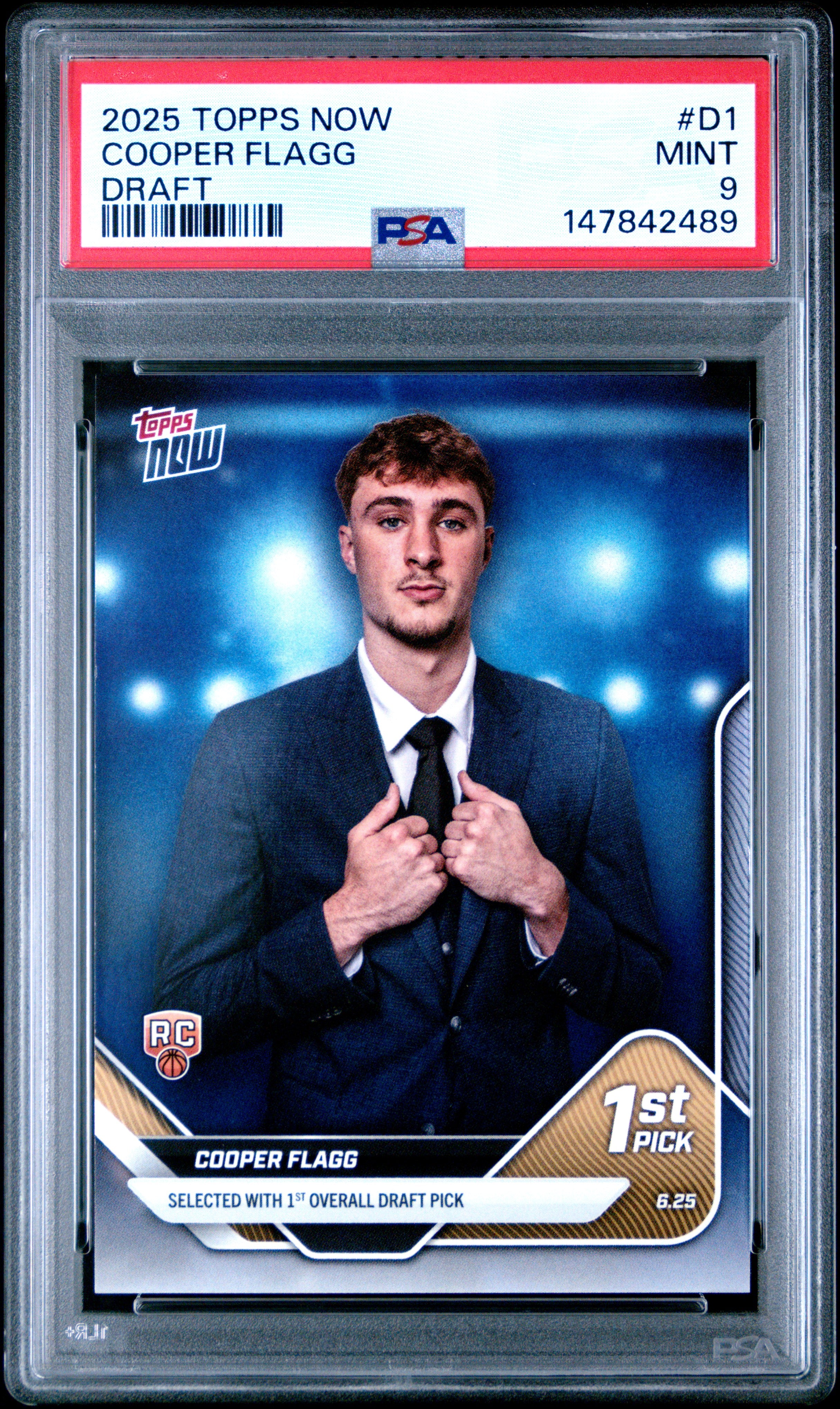 2025 TOPPS NOW DRAFT #D1 COOPER FLAGG PSA 9