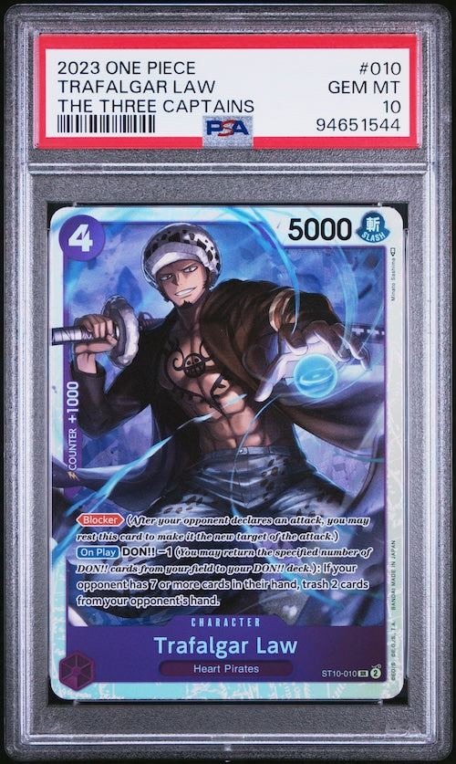 2023 One Piece Ultra Deck-The Three Captains #010 Trafalgar Law PSA 10