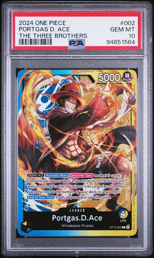 2024 One Piece Ultra Deck-The Three Brothers #002 Portgas D. Ace PSA 10