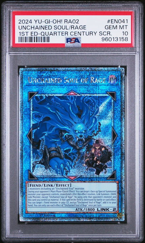 2024 Yu-Gi-Oh! 25th Anniversary Rarity Collection II #EN041 Unchained Soul of Rage (1st Edition) - Quarter Century Secret Rare PSA 10