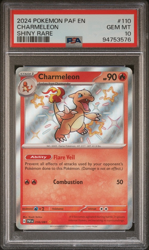 2024 Pokemon Paf En-Paldean Fates #110 Charmeleon Shiny Rare PSA 10