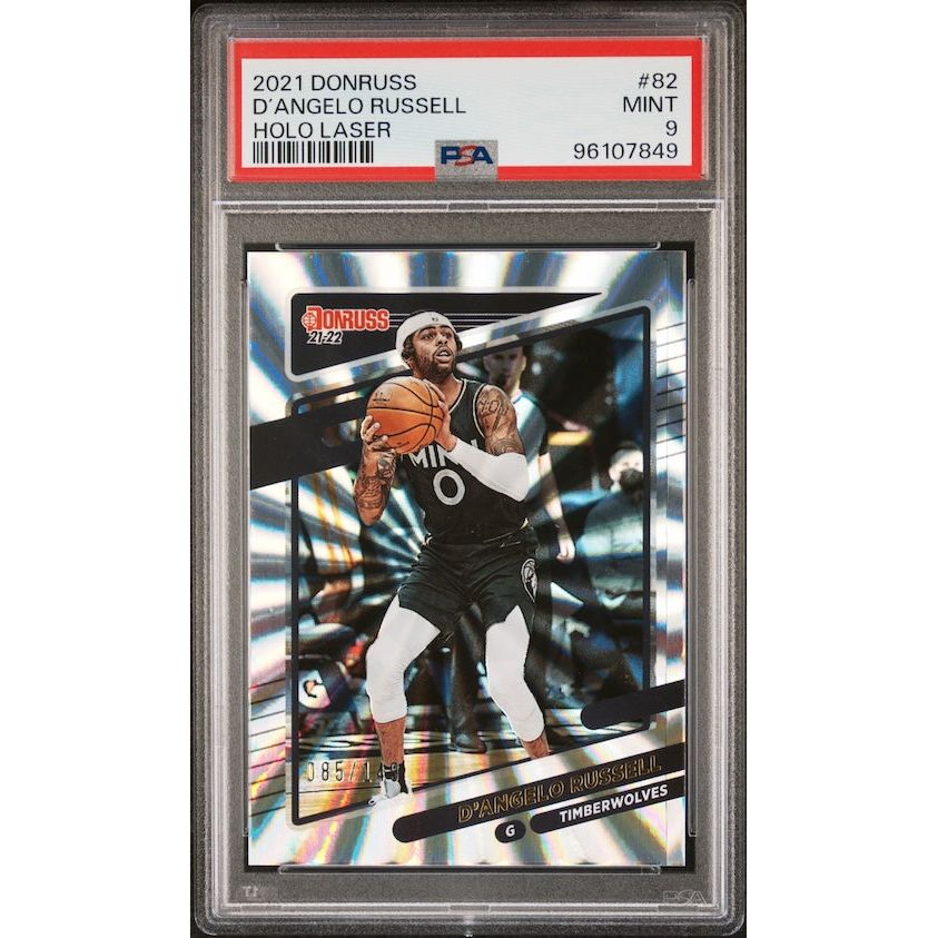 2021 Panini NBA Donruss #82 D’Angelo Russell Holo Laser (#'d 085/149) PSA 9