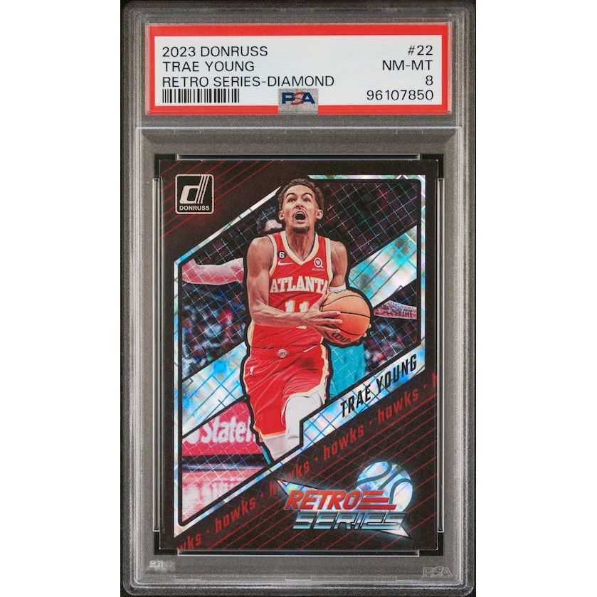 2023 Panini NBA Donruss Retro Series #22 Trae Young Retro Series-Diamond PSA 8