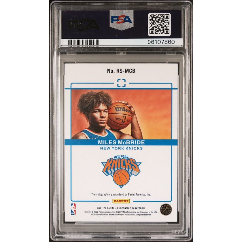 2021 Panini NBA Photogenic Rookie Autographs #MCB Miles Mcbride Rookie Autograph PSA 7
