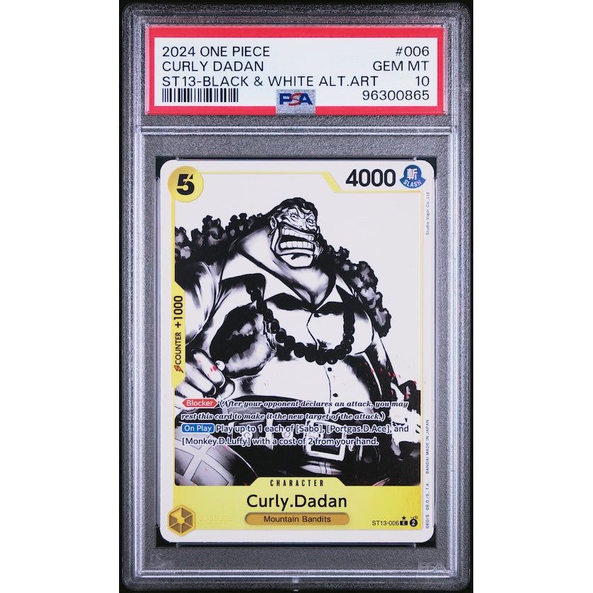 2024 One Piece Ultra Deck-The Three Brothers #006 Curly Dadan ST13-Black & White Alternate Art PSA 10