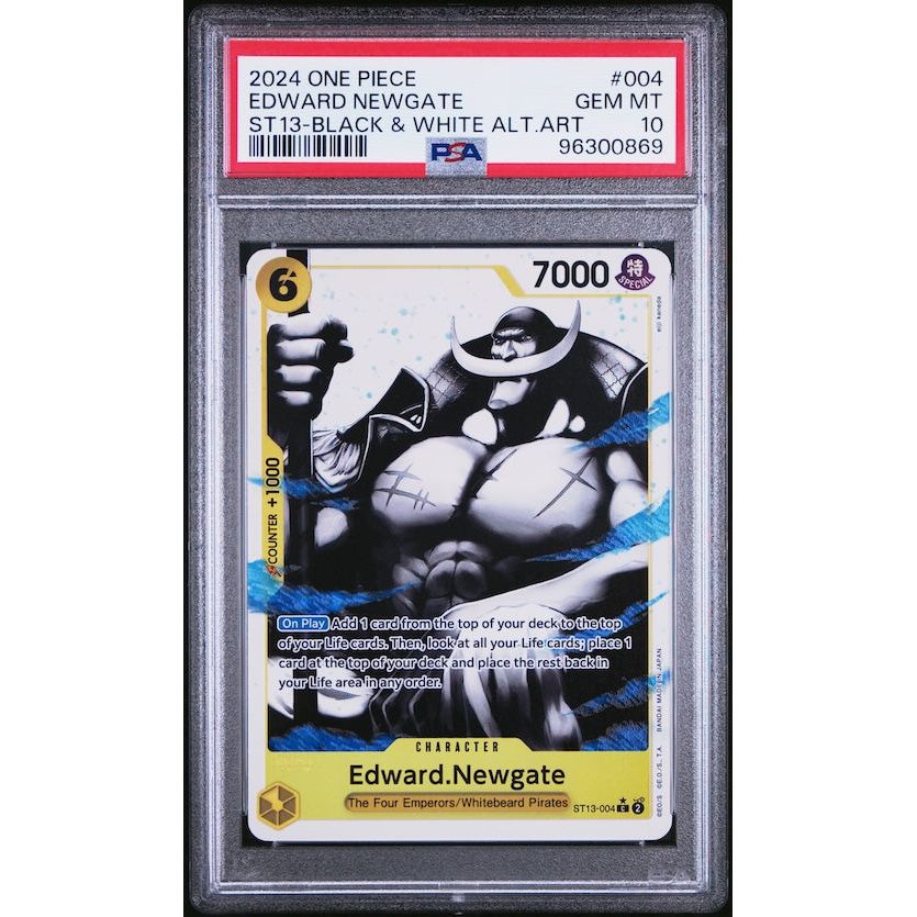 2024 One Piece Ultra Deck-The Three Brothers #004 Edward Newgate ST13-Black & White Alternate Art PSA 10