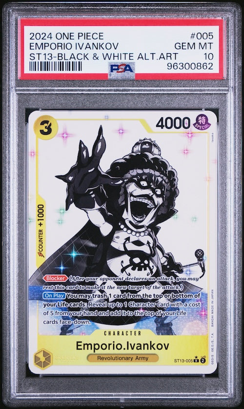 2024 One Piece Ultra Deck-The Three Brothers #005 Emporio Ivankov ST13-Black & White Alternate Art PSA 10