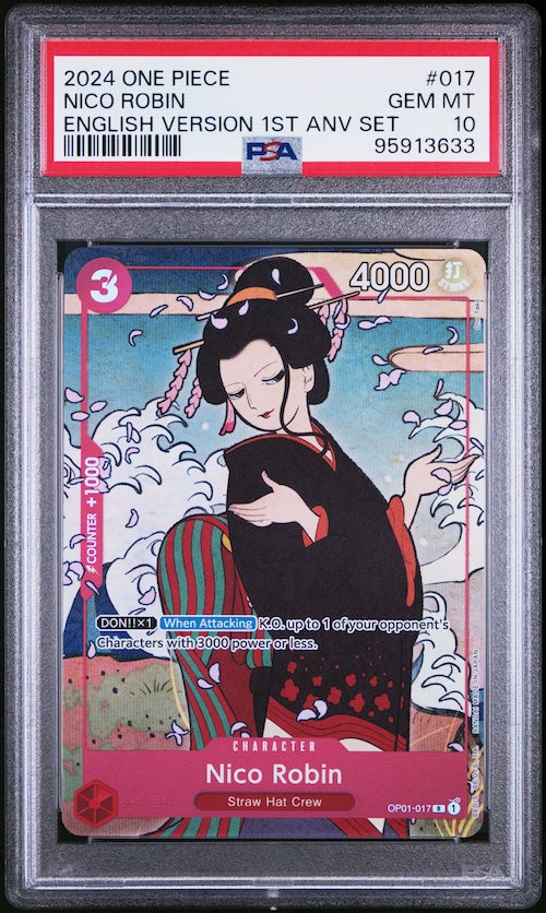 2024 One Piece English Version 1st Anniversary Set #017 Nico Robin PSA 10