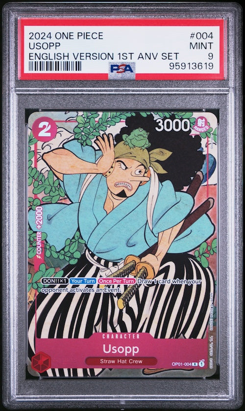 2024 One Piece English Version 1st Anniversary Set #004 Usopp PSA 9