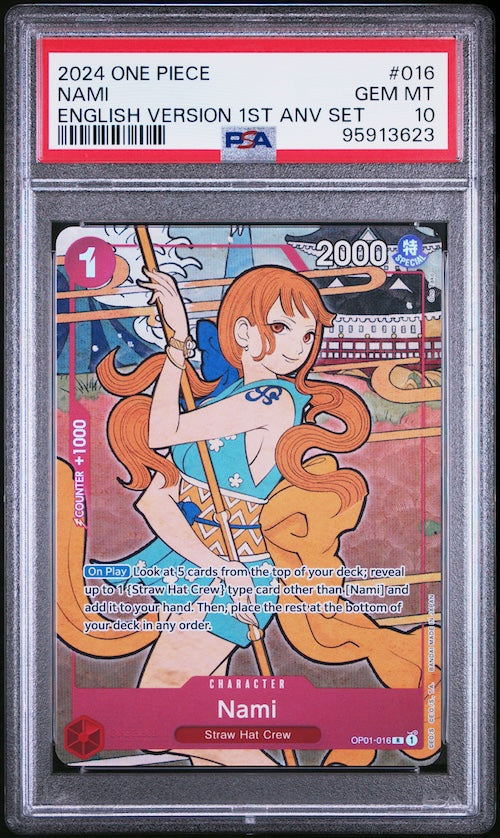 2024 One Piece English Version 1st Anniversary Set #016 Nami PSA 10