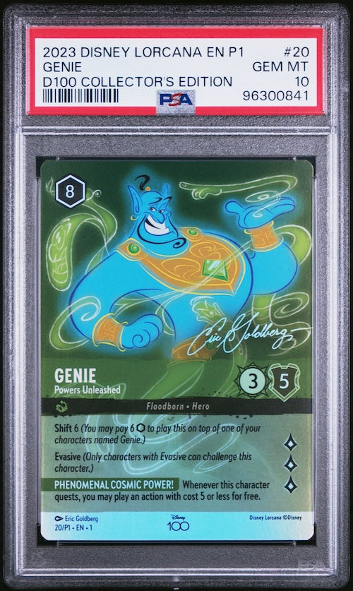 2023 Disney Lorcana En P1-Promo #20 Genie D100 Collector's Edition PSA 10