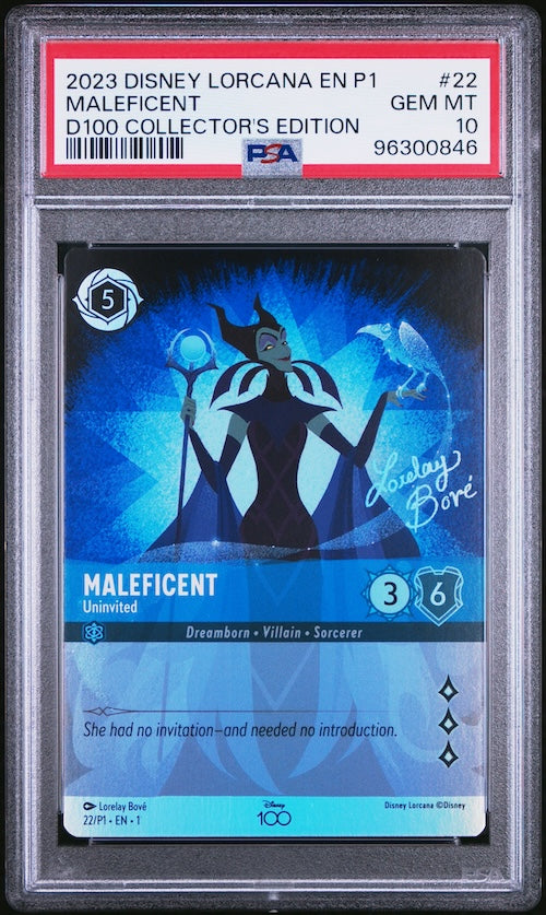 2023 Disney Lorcana En P1-Promo #22 Maleficent D100 Collector's Edition PSA 10