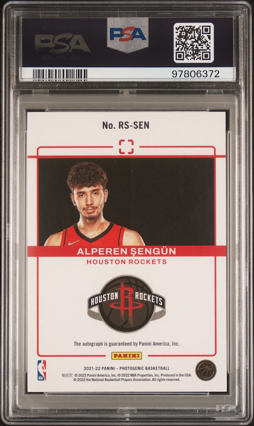 2021 Panini Photogenic Rookie Autographs #RSSEN Alperen Sengun PSA 9