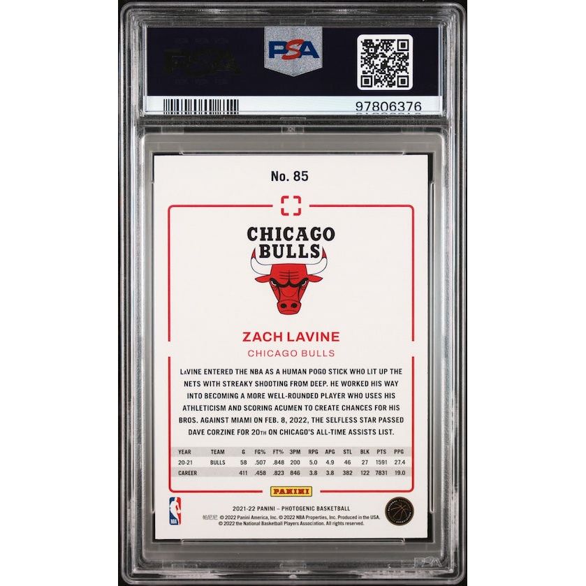 2021 Panini Photogenic #85 Zach Lavine PSA 9