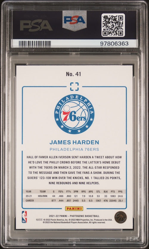 2021 Panini Photogenic #41 James Harden PSA 8