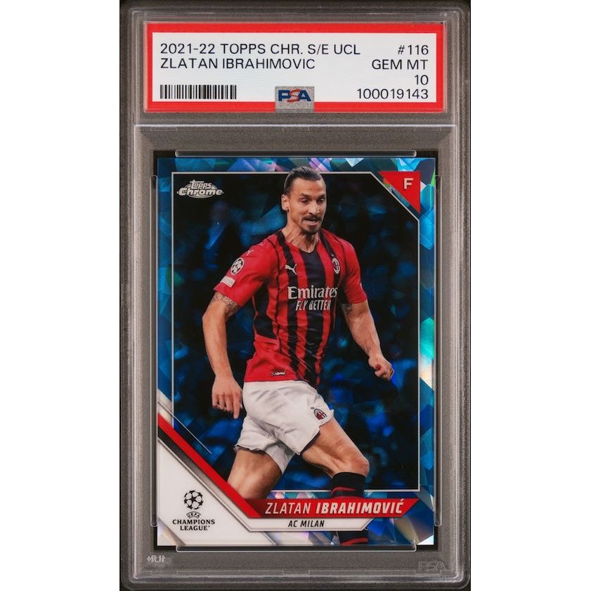 2021-2022 Topps Chrome Sapphire Edition UEFA Champions League #116 Zlatan Ibrahimovic PSA 10